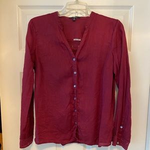 Ladies Mavi burgundy linen blouse *non smoking home*